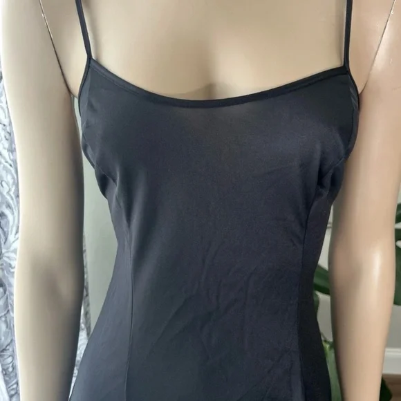 Petra Fashions Vintage Long Gown 2X Black Nylon Lace Inserts - Picture 2 of 7